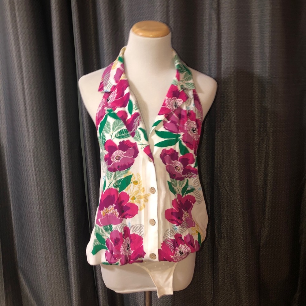 Free people floral body suit M NWT